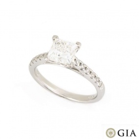 18k White Gold Princess Cut Diamond Ring 1.51ct F/VS1